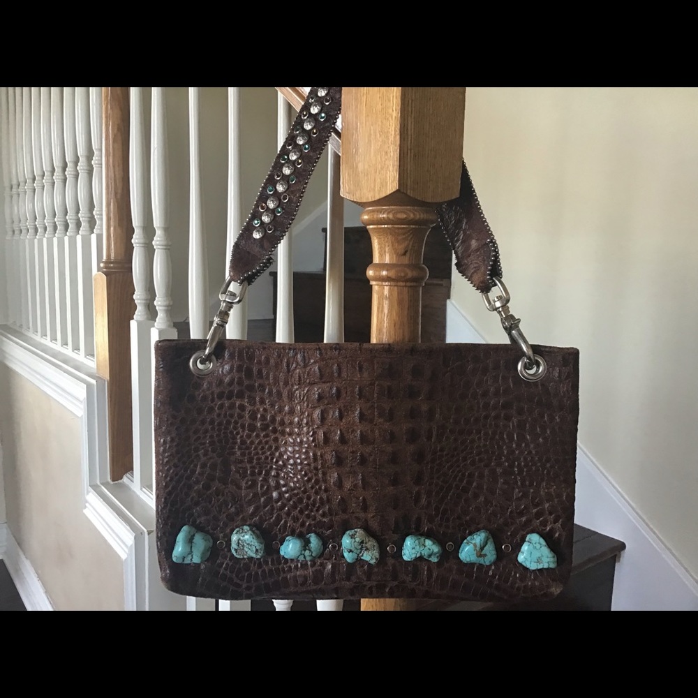Leather/Turquoise Shoulder Bag